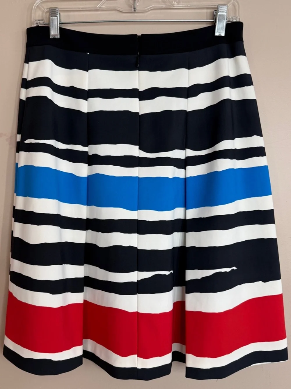 Classiques Entier Striped Pleated A-Line Swing Skirt Size 8